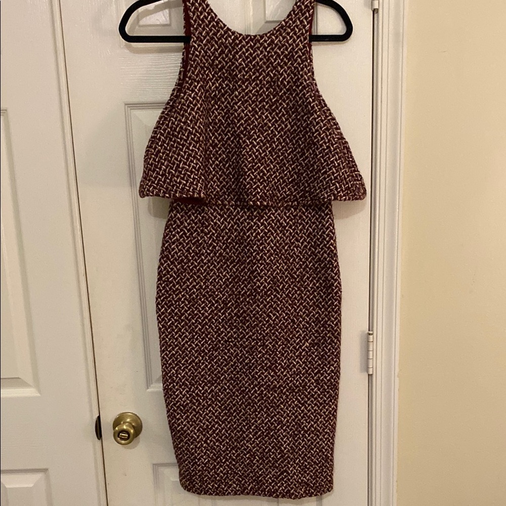 Chic Brown Patterned Sleeveless Dress